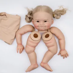 NPK 24inch Raya Finished Reborn Baby Doll Size Already Painted Lifelike Soft Touch Blond Hair finished Doll Parts