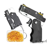 Universal Mini keychain Car Keychain Toy Gun Shooting Pistol  Kid Outdoor Party Folding metal gun gift  Car Styling Keyring