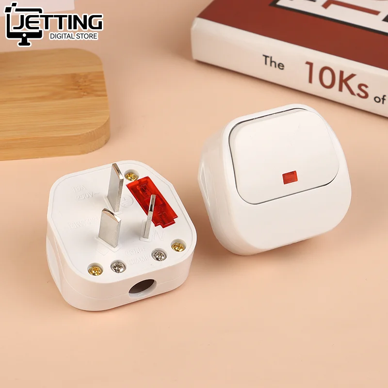 China Standard 16A/10A 250V Three-pole Power Plug Detachable Rewireable Power Socket Connector Outlet With Switch & LED Light