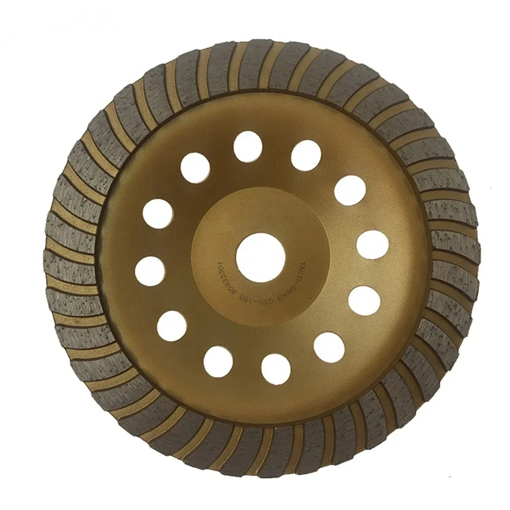 7-Inch Diamond Turbo Grinding Cup Wheel for Concrete with M14 Screw Connection and 22.23 Bare Holes - 9PCS