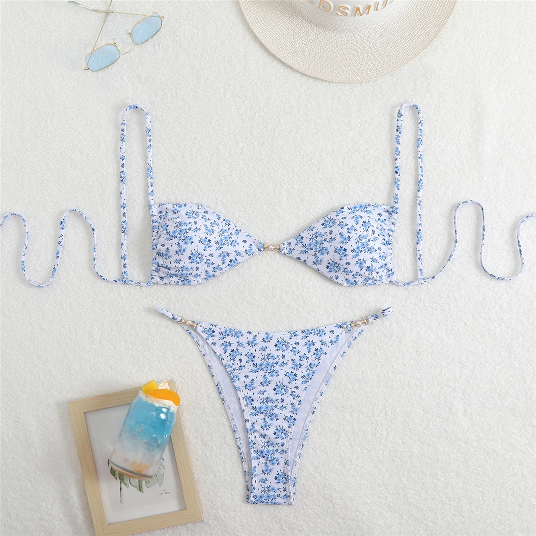 7 Farben Leoparden-Blumenmuster Bikini Damen Bademode Zweiteiliger Bikini Badeanzug Badebekleidung V6420 – Detail 26