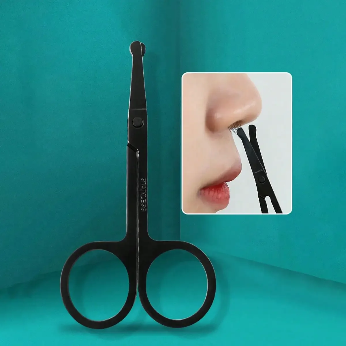 

1pc Nose Hair Trimmer Scissors, Suitable For Facial Hair, Ear Hair, Eyebrow Trimming, With Arc-Shaped Safety Design