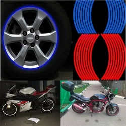 16pcs/set Strips Night Safety Waterproof Wheel Tire Decals Reflective Rim Stickers Color Change Motorcycle Decor Tape