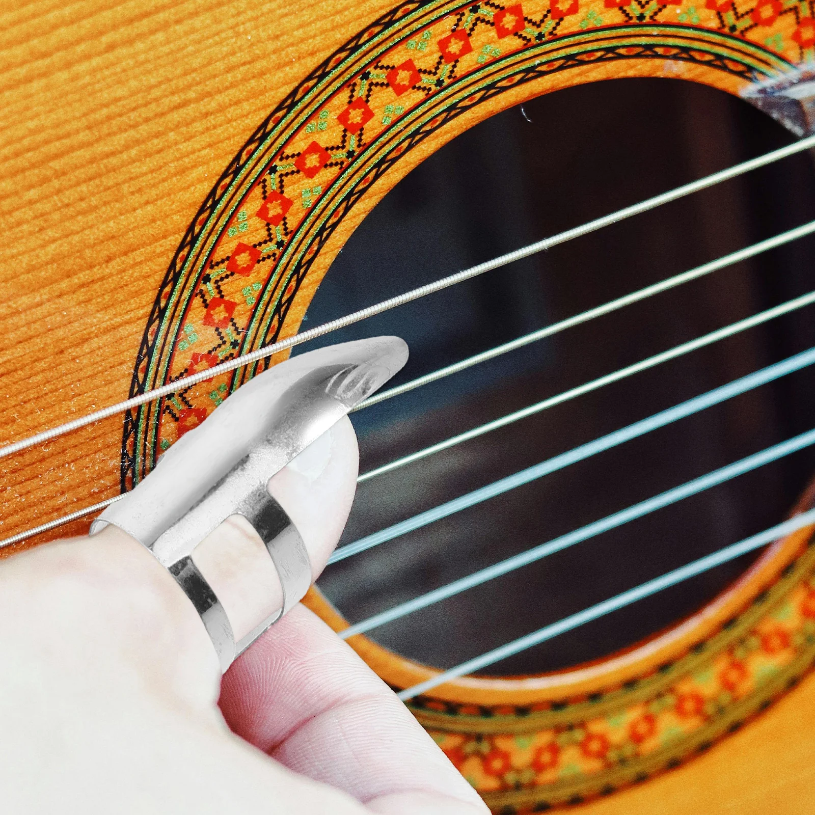

8 Pcs Finger Pick Set Picks for Acoustic Guitar Protectors Tuner Guards Stainless Steel Sleeves