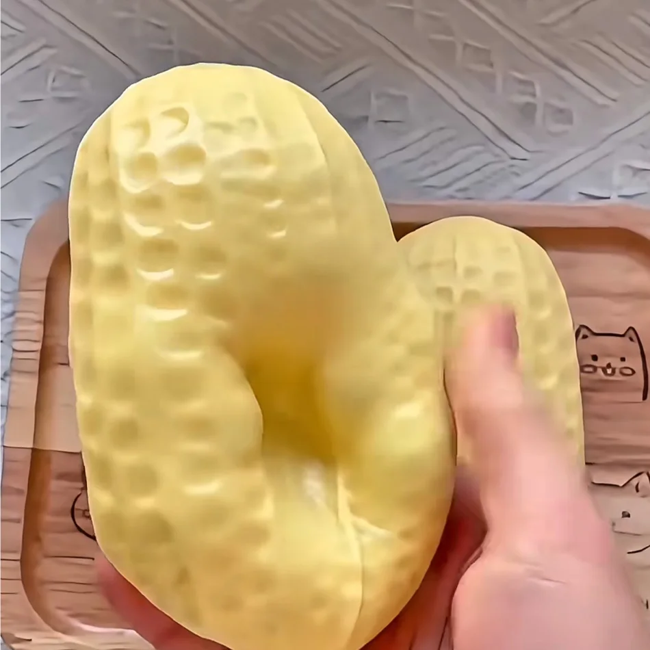 Squishy Peanut Stress Ball Squeeze Toy No Rebound Buttery-Soft Feel Fidget Toy ASMR Sensory Anti Stress Toys for Adults