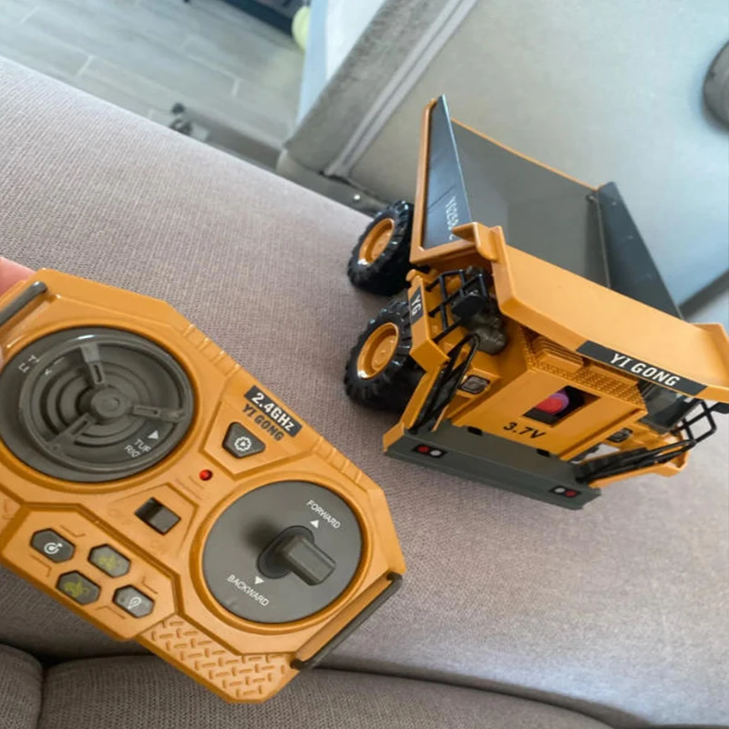 الأطفال سبيكة حفارة لودر أطفال بالريموت كنترول شاحنة قلابة نموذج سيارة Playse سيارة كهربائية لعبة الصبي الهدايا #3