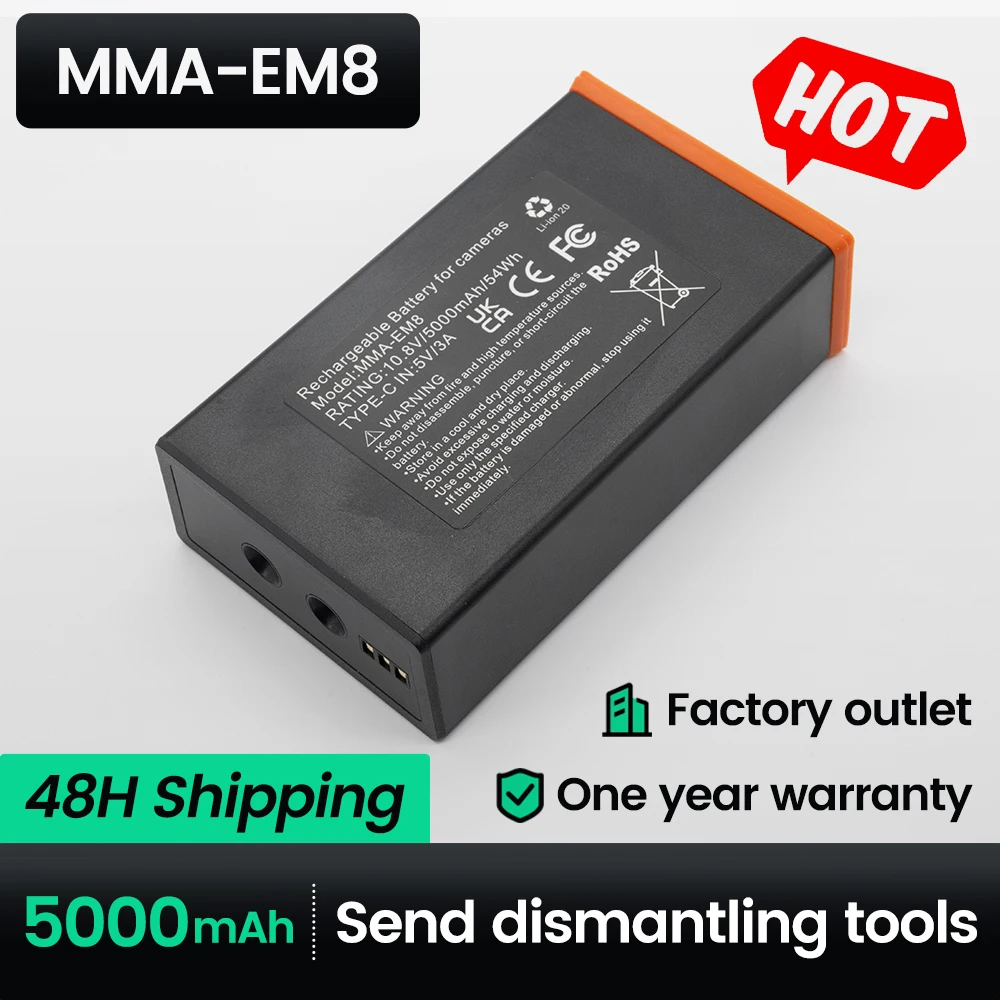 

keyuan EM8 6800mAh Battery EM8 for Moultrie Power Mag Edge Series Cameras Edge,Edge 2 PRO Cellular Trail Hunting Camera
