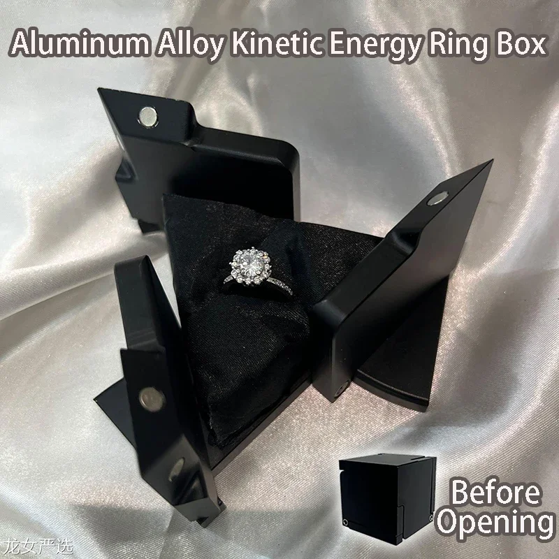 Rotating Display Ring Box Creative Wedding Ring Holder Kinetic Energy Machine Professional Jewelry Storage Boxes Gift for Woman