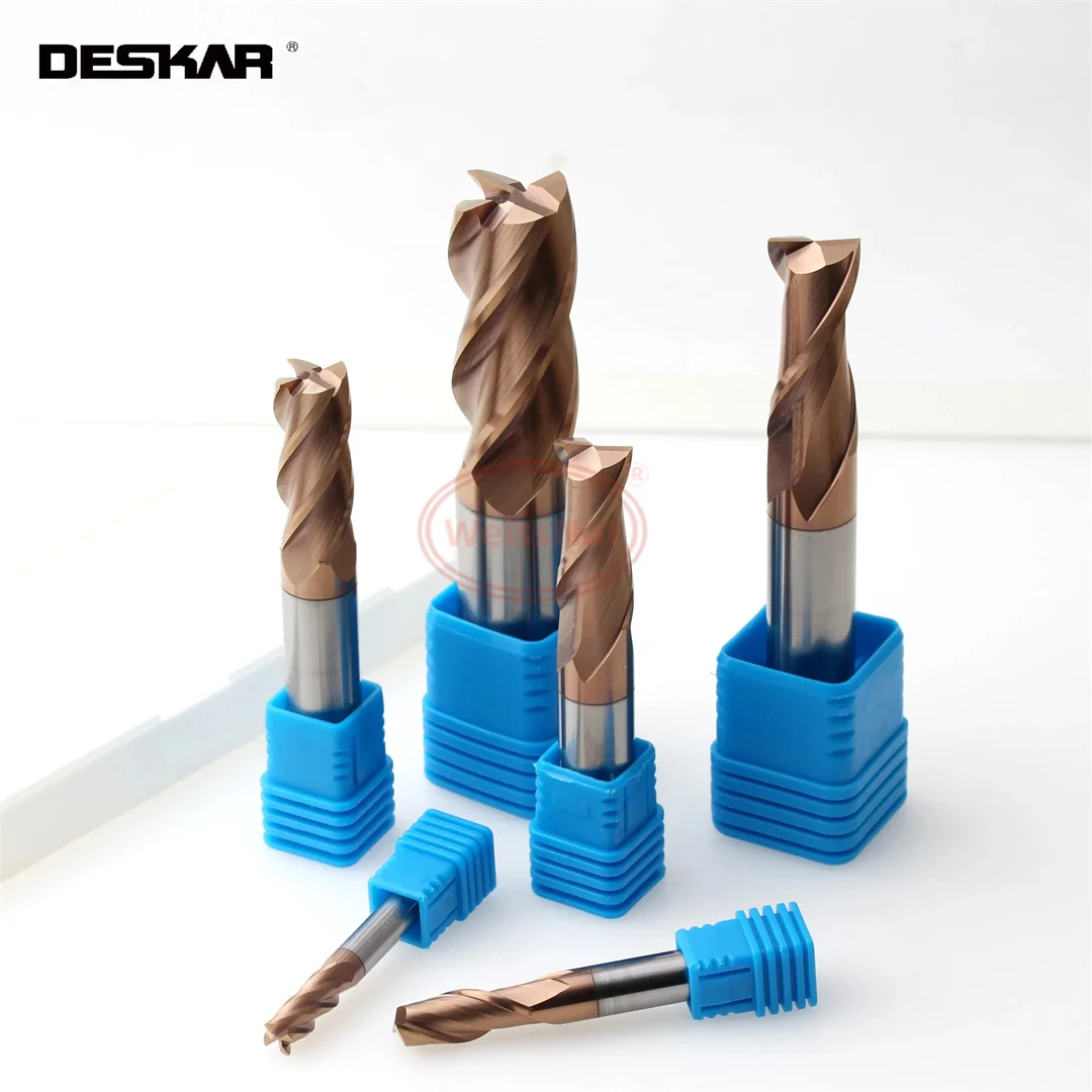 

Твердосплавные концевые фрезы DESKAR HRC60 4x50L-16x100L 2F и 4F фрезы, специальные плоские фрезы из сплава, 100% оригинал