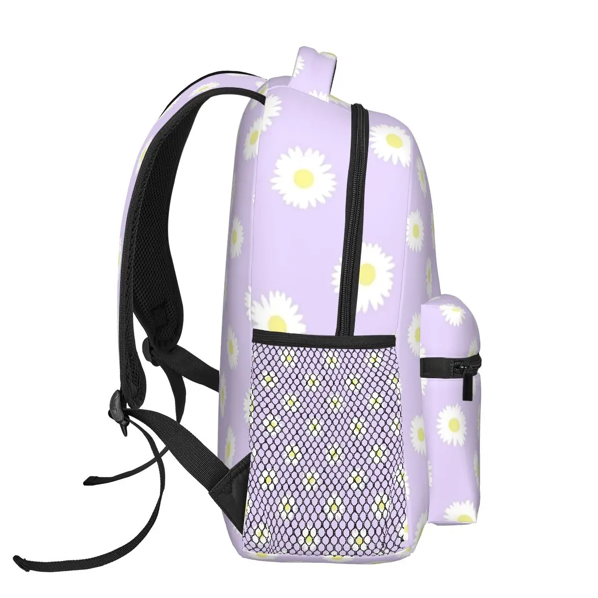 Daisy Purple Pastel Aesthetic Cute Daisies Flower Cottagecore Backpacks Boys Girls Bookbag School Bags Rucksack Shoulder Bag