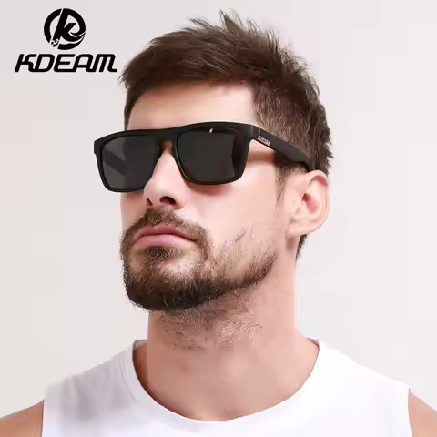 Classic Polarized Sunglasses By KDEAM Design Outdoor Fishing Sunglasses Men All-Fit Mirror Sun Glasses With Brand Box CE