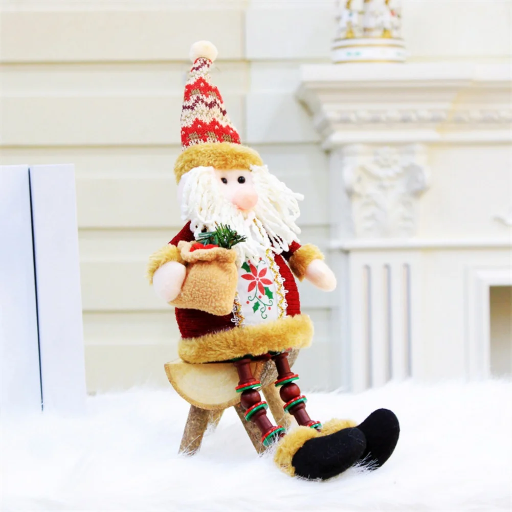 

Christmas Sitting Santa Claus Snowman Reindeer Christmas Ornament Long Legs Table Fireplace Decor Home Decoration