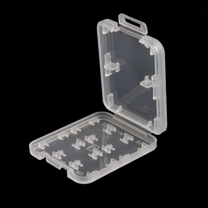 

62KA Card Holder, Plastic for MMC SDHC for Duo Memory Card for Case Holder for Case Transparent White Pack of 5