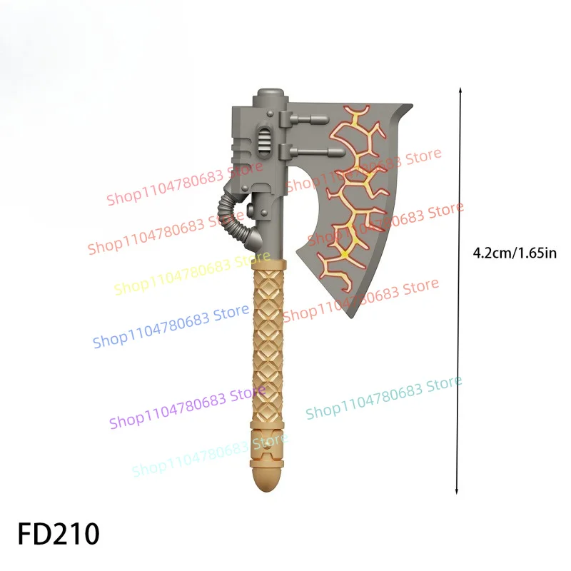 New MOC Mini Figure Accessories Hand Axe & Shield, Building Block Toy, Collectible Display Ornament, Holiday Gift