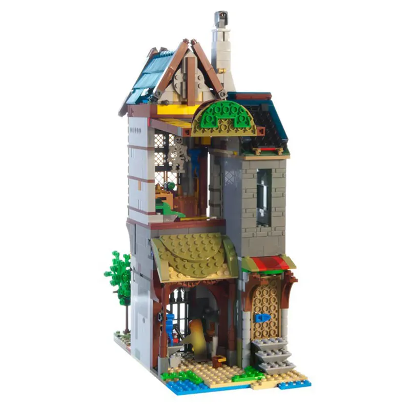 MOC-93395 blocos medievais smithy blocos de construção montam pequenas partículas tijolo arquitetura montagem criativa construção