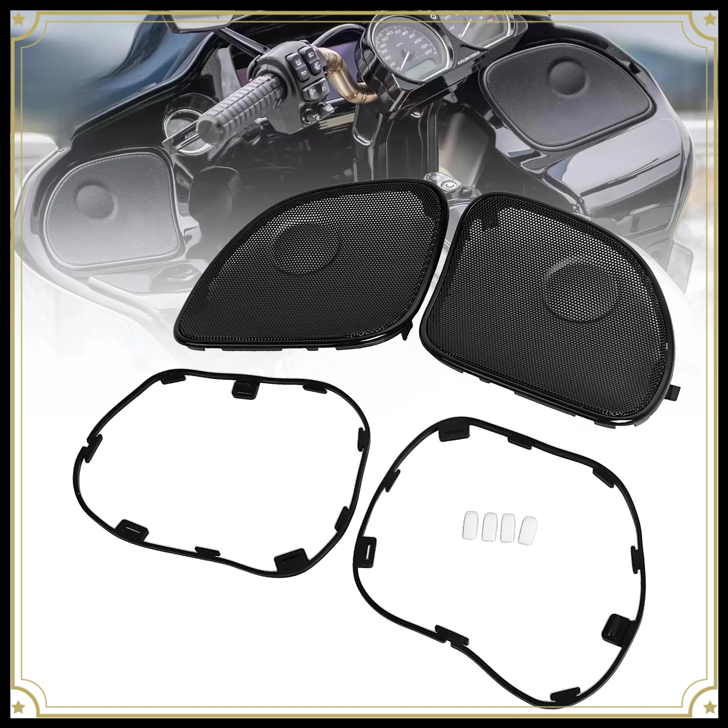 Motorcycle For Harley Road Glide 15-UP Limited FLTRK Special FLTRXS Black Fairing Speaker Grilles Metal Inner Mesh Covers