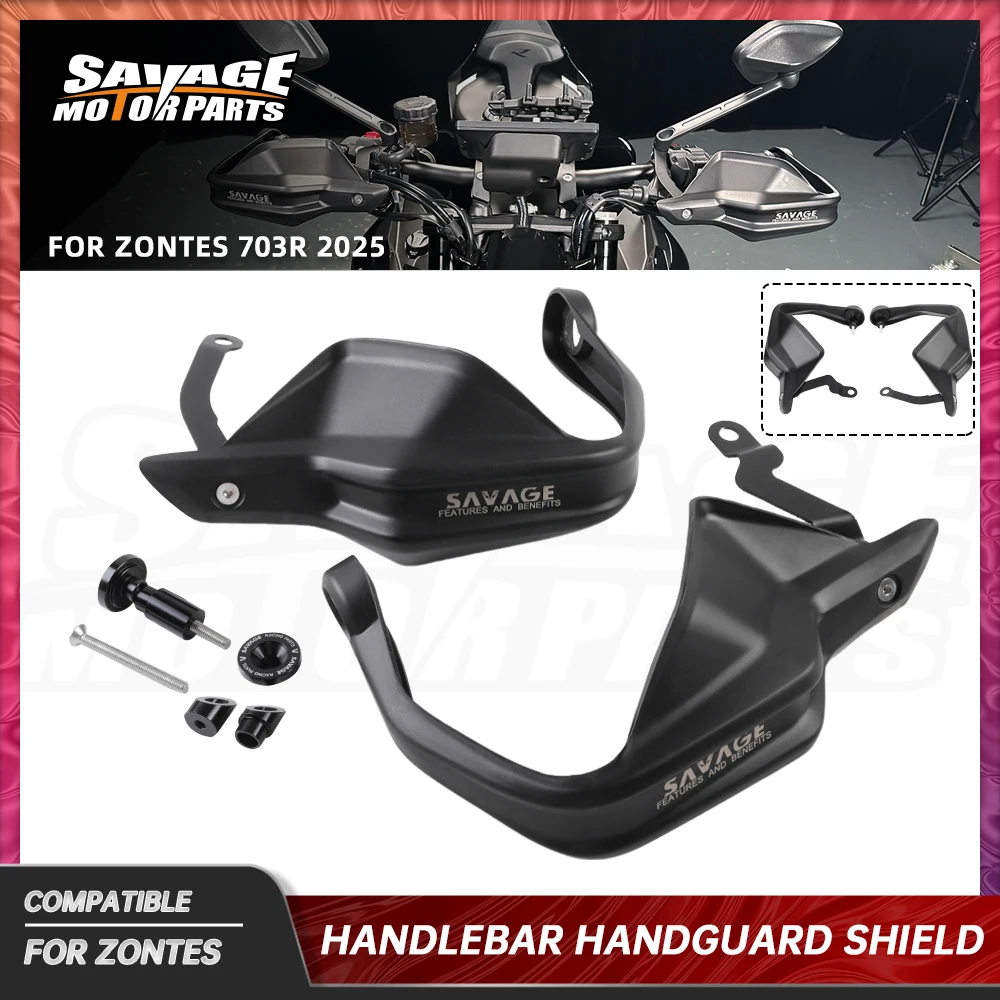 

703R 2025 Handlebar Handguard Bar Ends Slider For ZONTES 703R Motorcycle Accessories Black Hand Guard Shield Lever Protector