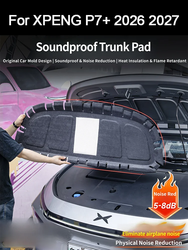 For XPENG P7+ 2026 2027 Hood Soundproof Cotton Heat Insulation Aluminum Foil Noise Reduction Upgrade Accessories Custom Fit