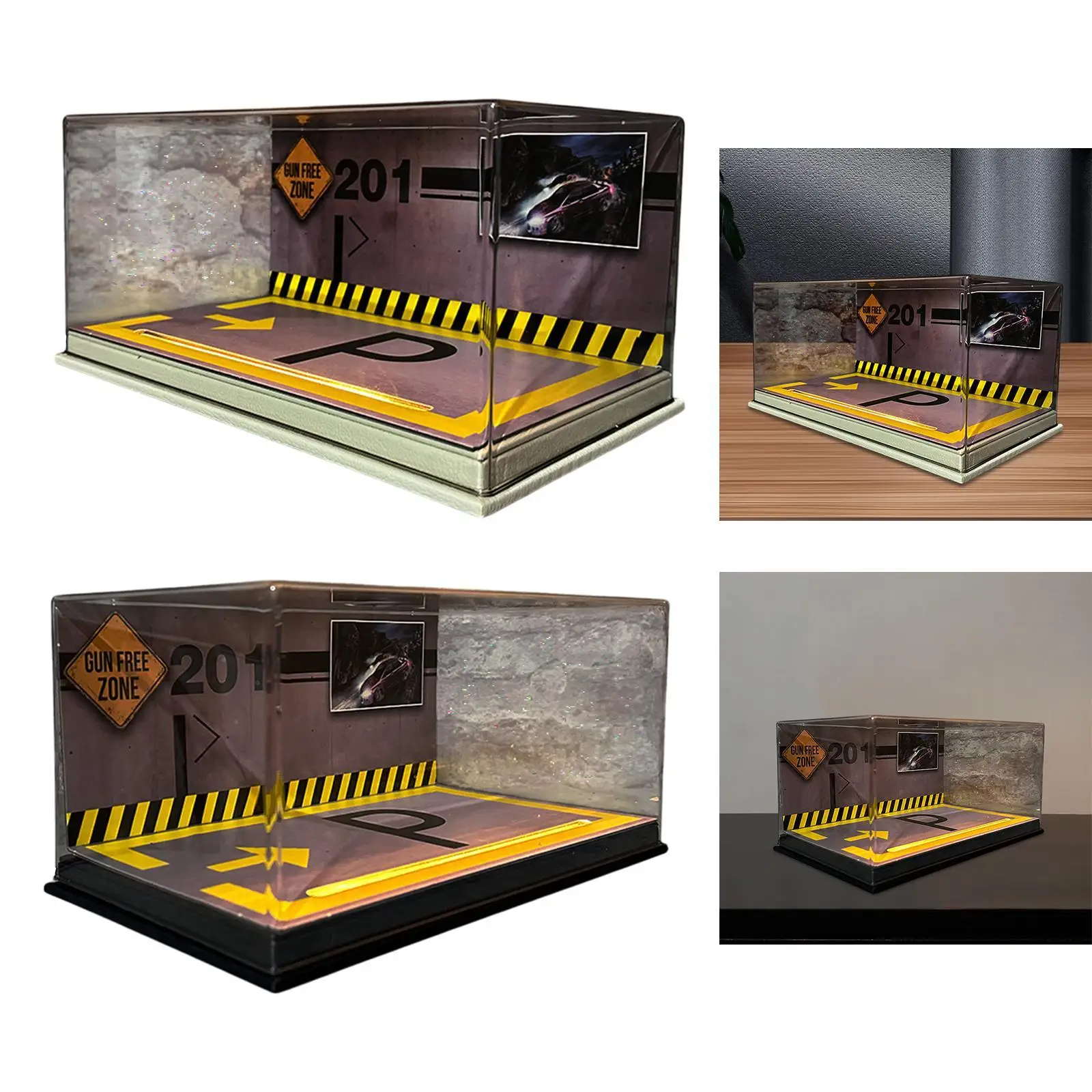 1/24 Scale Model Car Display Unit with LED Lighting for Alloy Vehicles