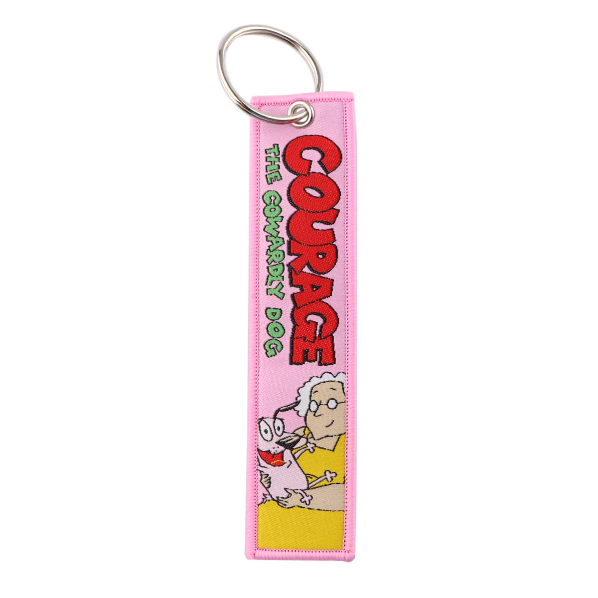 YQ1238 Courage Dog Key Tag Keychain Cartoon Llavero For Motorcycle Women Men Bags Jewelry Pink Keychain Key Ring Kids Gift