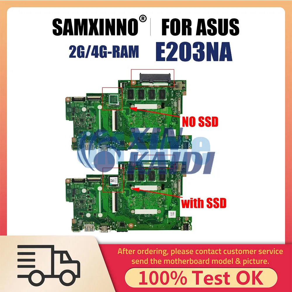 

E203NA Mainboard For ASUS E203NAH L203NAH E203NAS L203NA Laptop Motherboard N3350 N4200 CPU 2G 4GB-RAM 0G 32G 64G 128G SSD