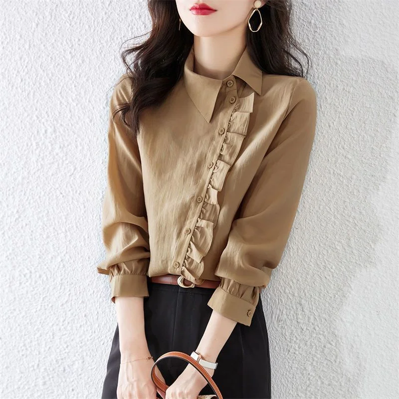 

Stylish Elegant Blouse Long Sleeve Womens Top For Spring And Autumn