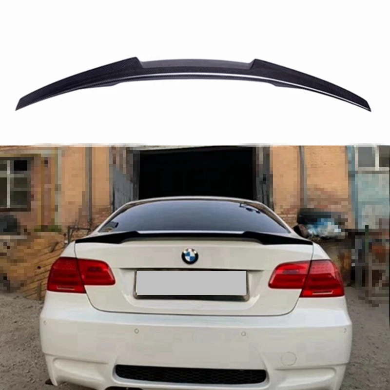 

For BMW 3 Series E92 Coupe&E92 M3 M4 Style Carbon Fiber Rear Spoiler Trunk Wing 2006-2013 FRP Glossy Black Forged Carbon