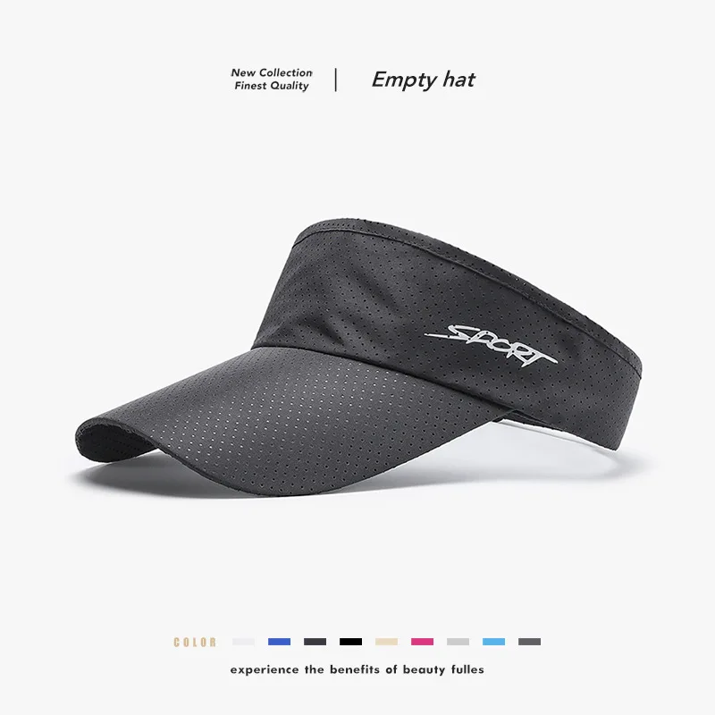 Korean Style Long Brim UV Protection Sun Visor Cap Unisex Couple Outdoor Running Cycling Fishing Hat Summer Casual Sports Empty