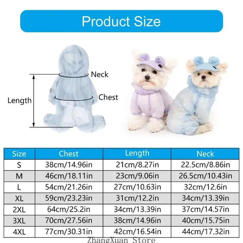 Atmungsaktive Outdoor-Bekleidung für Haustiere, Hundekleidung, Frühlings-Hundemesh für Hunde und Katzen 3XUF – Detail 6