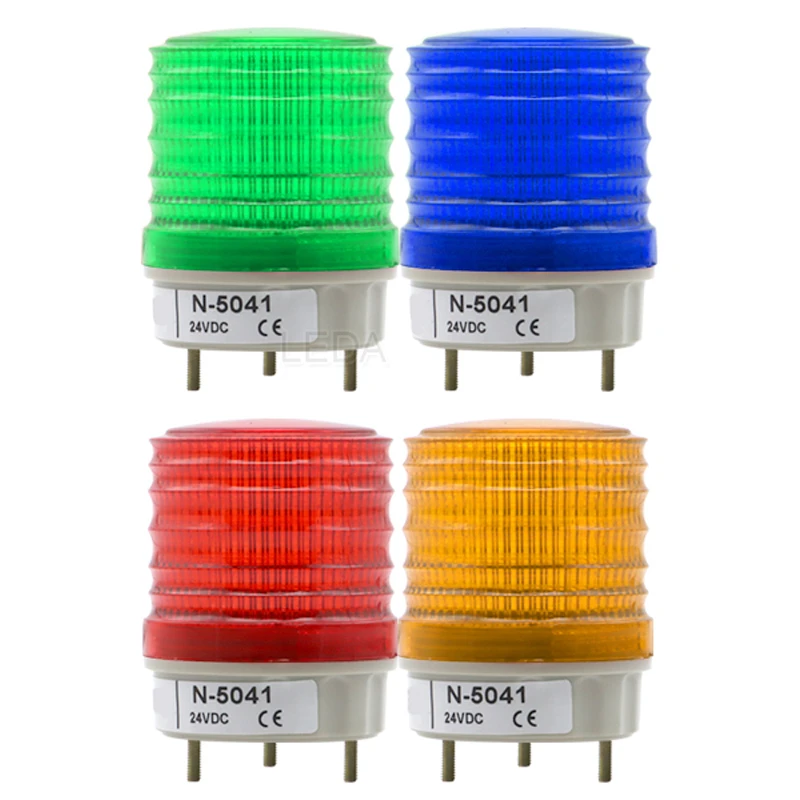 1Pcs N-5041 Without Sound Small Warning Lights LED Flash/Constant Adjustable Alarm Lamp Bolt Installation Red Yellow Green Blue