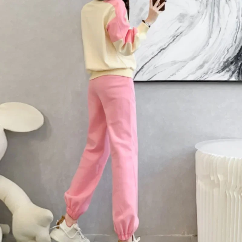 Women\'s Pants Two Piece Set Baggy Tracksuit Sport Ladies Trouser Sweatshirt Comfortable Xxl New In Matching Groups Aesthetic D