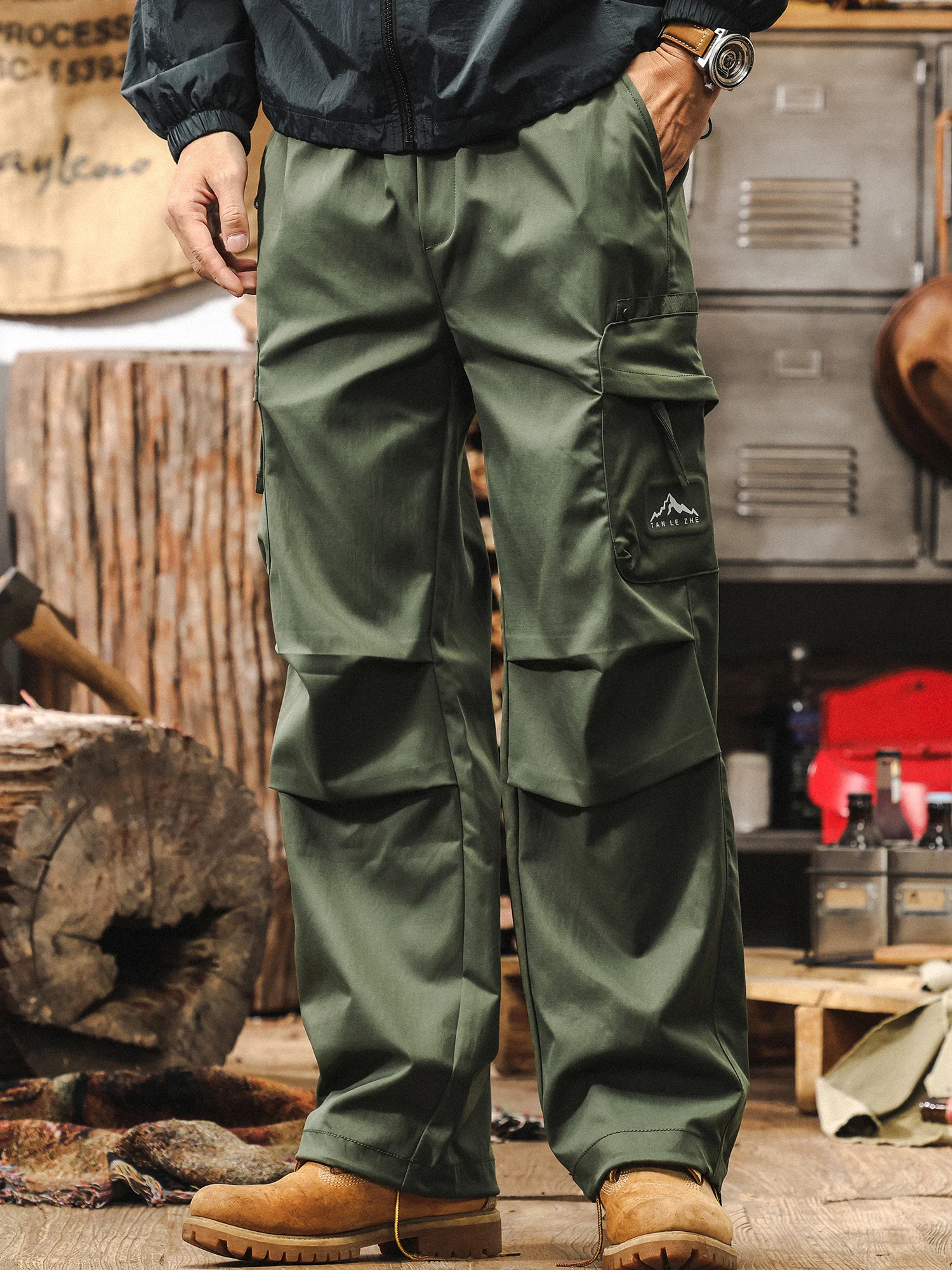 

Американская рабочая одежда в стиле ретро, брюки, мужские осенние новые повседневные охотничьи одежды, свободные длинные брюки, функциональный зонт десантника
