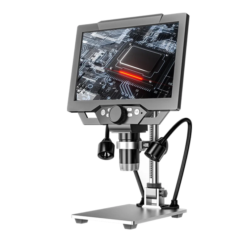 

DDCAMERA 9-INCH LCD Digital Microscope 12MP 1600X Coin Microscopes With Metal Stand 1080P Microscopes Camera for Plant/Rock