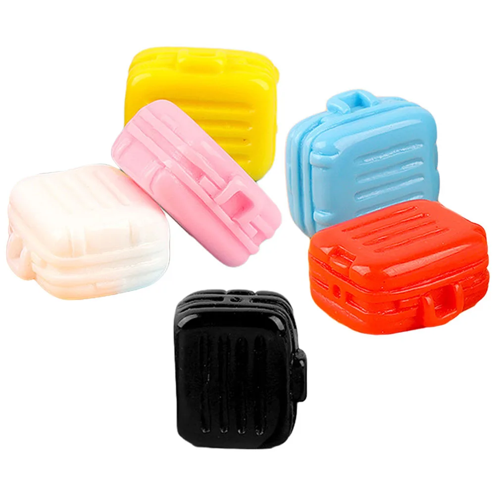 

6pcs Mini Suitcase Travel Suitcase 1:12 Scale Miniature Luggage Case For House Decor Mini House Accessories