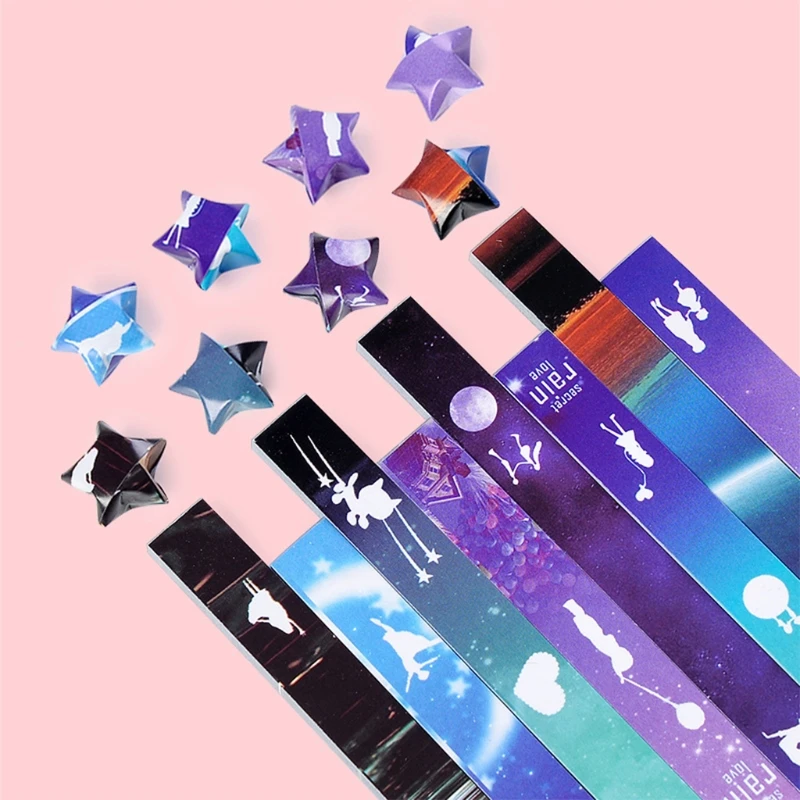 540 Sheets Folding Lucky Star Paper Great Wishes Paper Strips for Kids