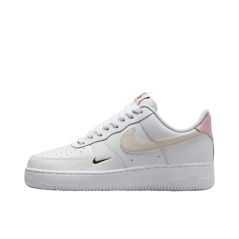 Nike Air Force 1 '07 ESS TRK3 Men's and Women's Board Shoes Are Non Slip, Durable, Comfortable, Lightweight, Low Cut, White Pink