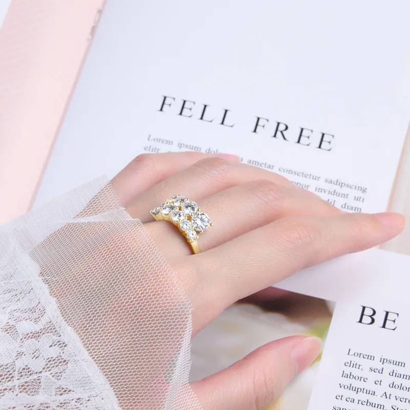 New Statement Ring Premium Light Luxury Twisted Arm Double-ended Open Ring