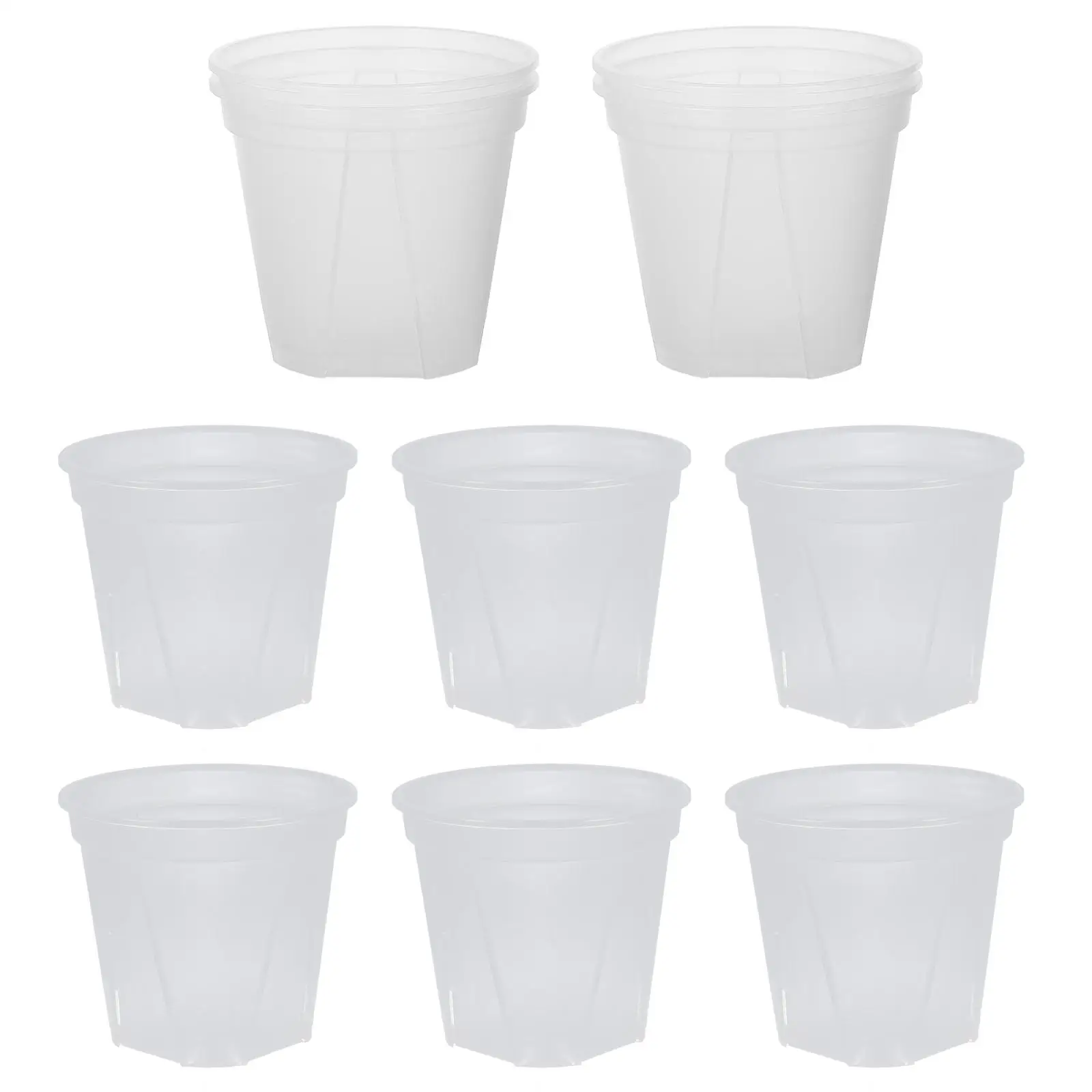 10 Pcs Transparent Rounded Pots 15cm Outer 14cm Inner 13 5cm High Root Control Breathable Flowerpots Suitable