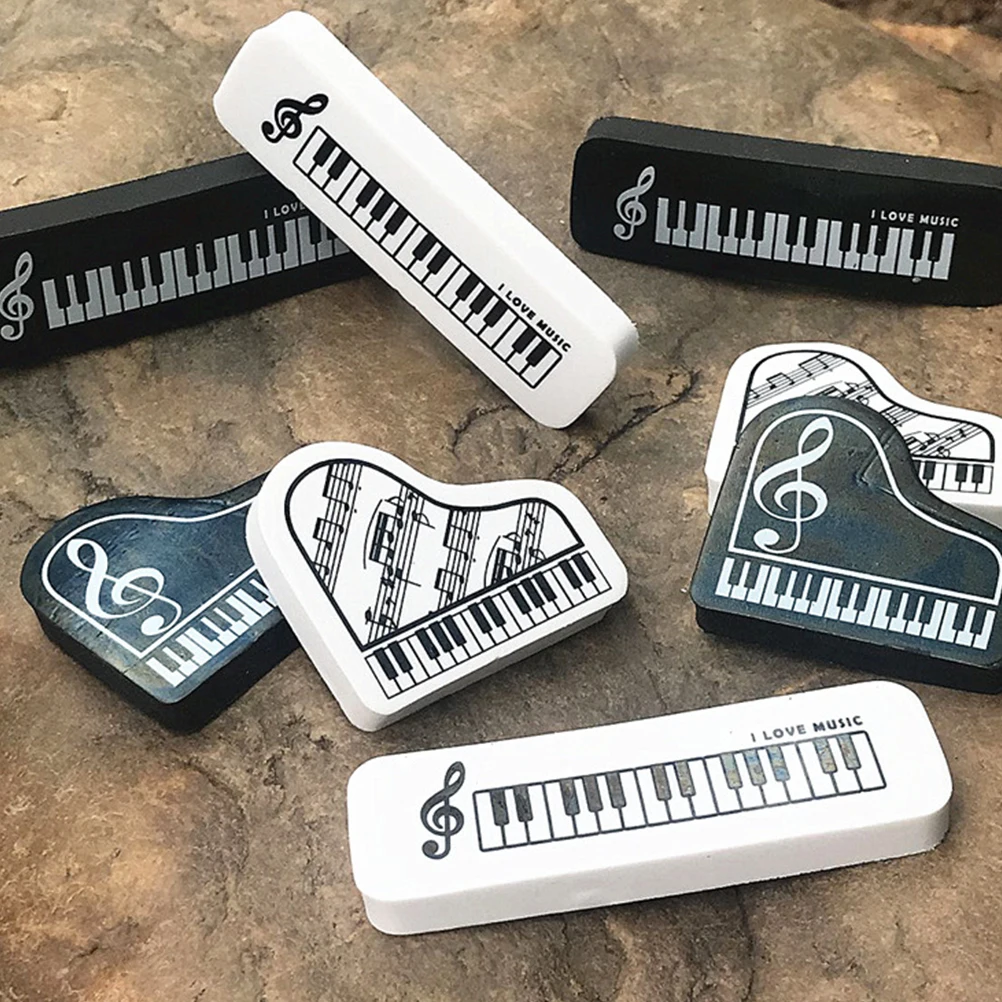 

20 Pcs Piano Erasers Cute Music Shaped Rubber Kawaii School Supplies Students Classroom Rewards Homework Small Eraser