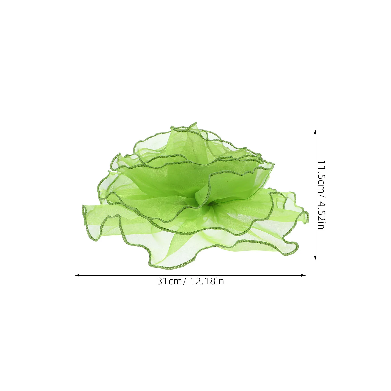 اضافية كبيرة الأخضر الأورجانزا النسيج زهرة بروش دبوس كبير الأزهار التلبيب دبابيس الزفاف الرقص اكسسوارات الحفلات زهرة كبيرة بروش دبوس