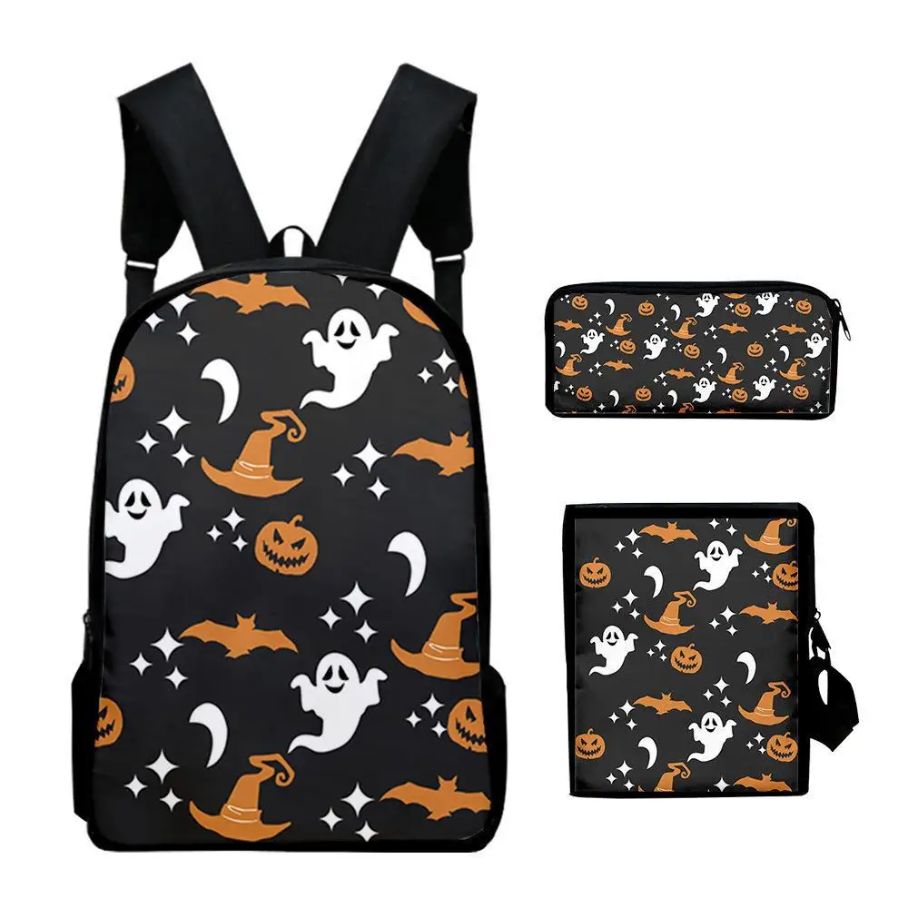 

Popular Youthful Halloween 3D Print 3pcs/Set Student Travel bags Laptop Daypack Backpack Shoulder Bag Pencil Case