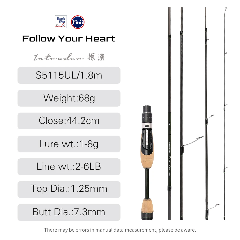 TSURINOYA INTRUDER 4/5 Sec. Portable Fishing Rod 1.6m 1.68m 1.8m