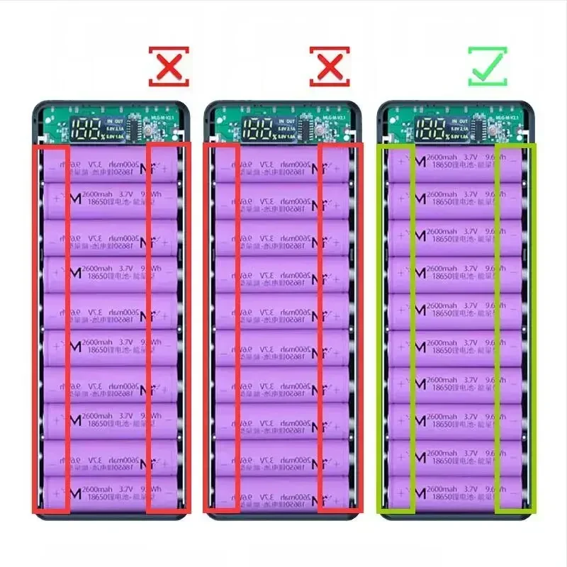 PD DIY Power Bank Case 10*18650 Battery Charger Box QC Quick 18650 Battery Holder Dual Usb Mobile Phone Charger Shell No Battery