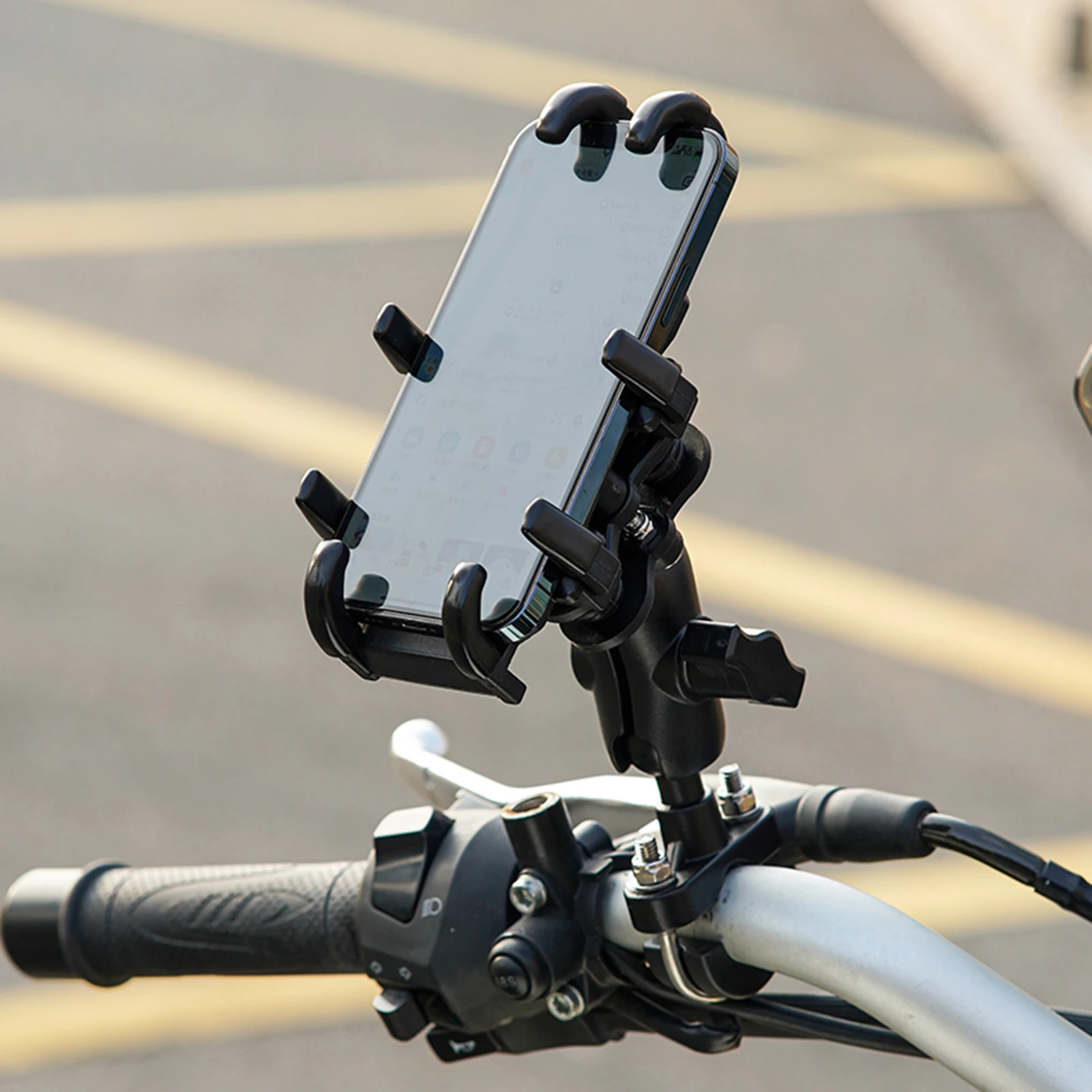 

Motorcycle Phone Mount,360° Rotatable Adjustable Bike Phone Holder Motorcycle Rearview Mirror Phone Bracket for 4''-6.7'' Phones