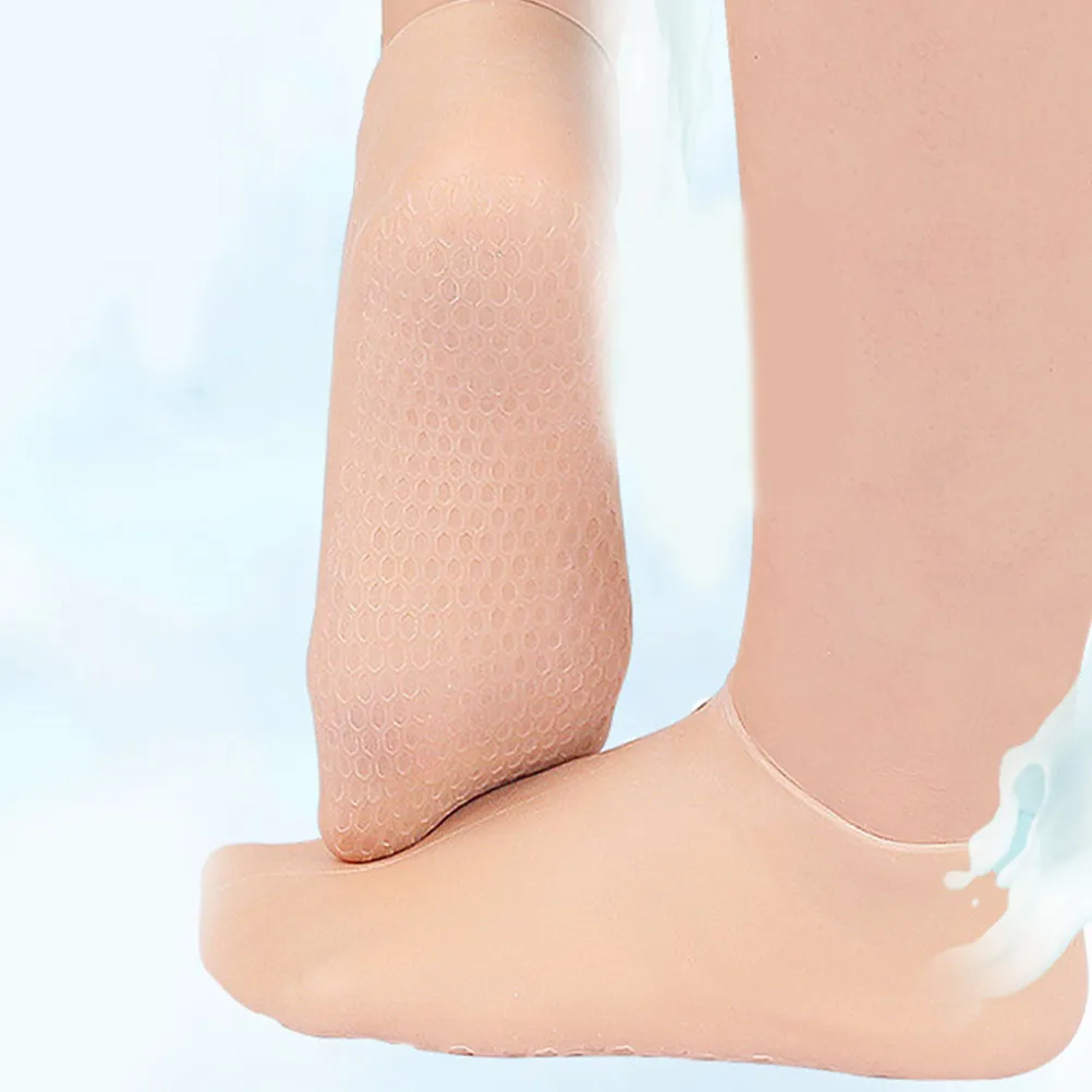 3Pairs Moisturizing Socks Foot Care Gel Exfoliating Lotion Overnight Spa Cracked Heel Repair Soft Breathable for Women