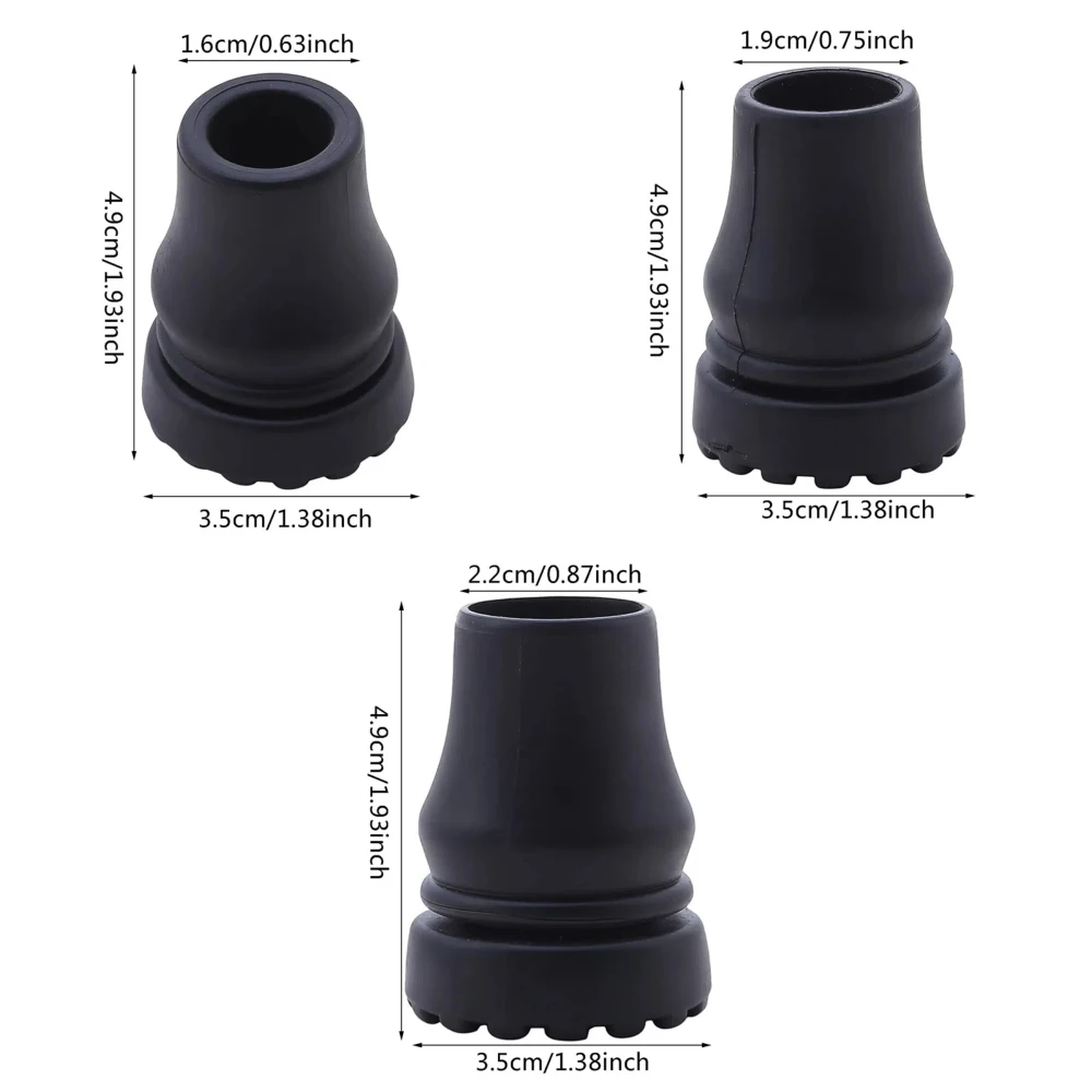 4 Stück 16–22 mm Anti-Rutsch-Gummipads für Gehstöcke, Krücken, Bodenpads, Schutzabdeckungen, Kletter- und Wanderstöcke, Spitzen – Detail 3