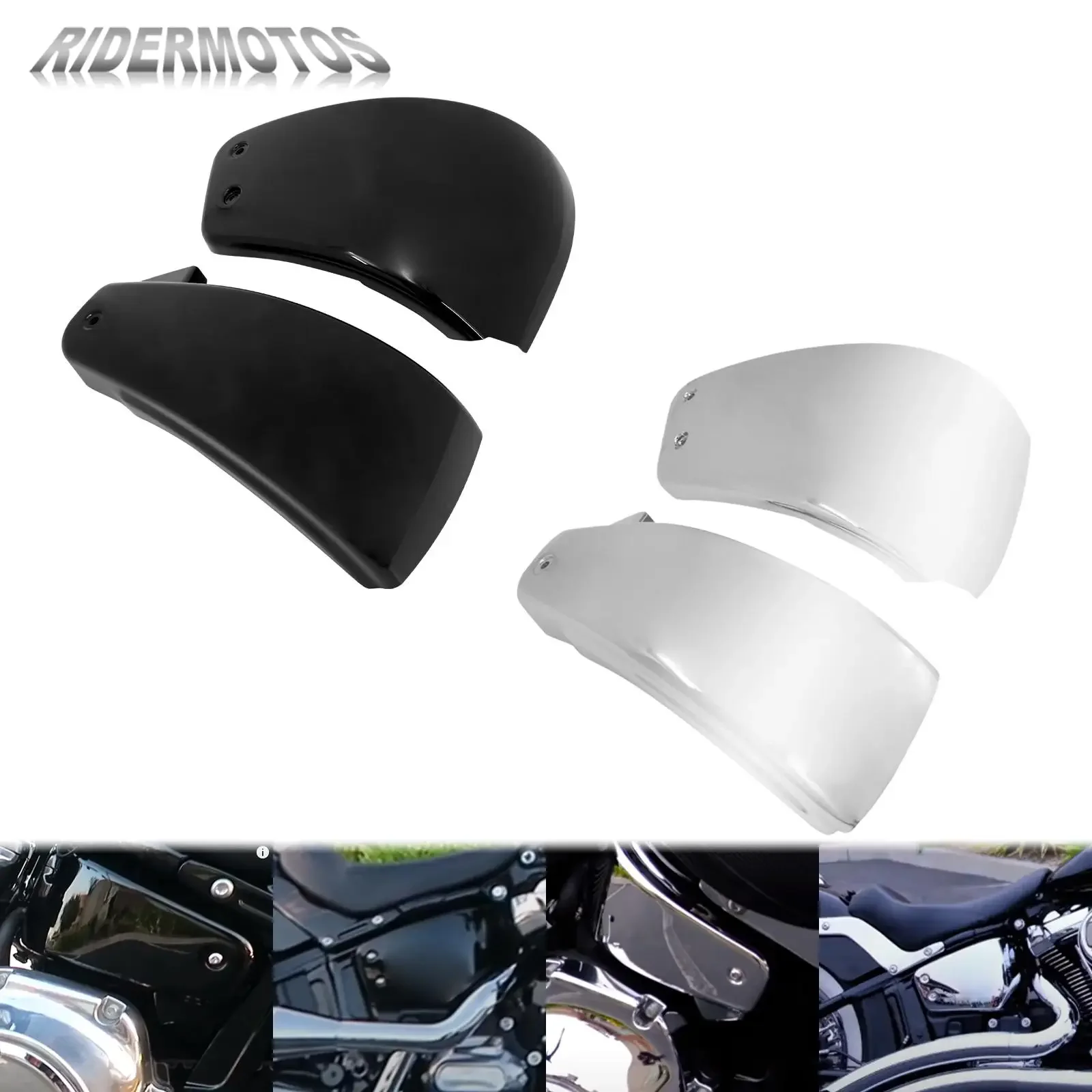 

Motorcycle Black/Chrome ABS Battery Side Fairing Cover For Harley Softail Breakout Fat Boy Street BOB Softail Standard 2018-2021