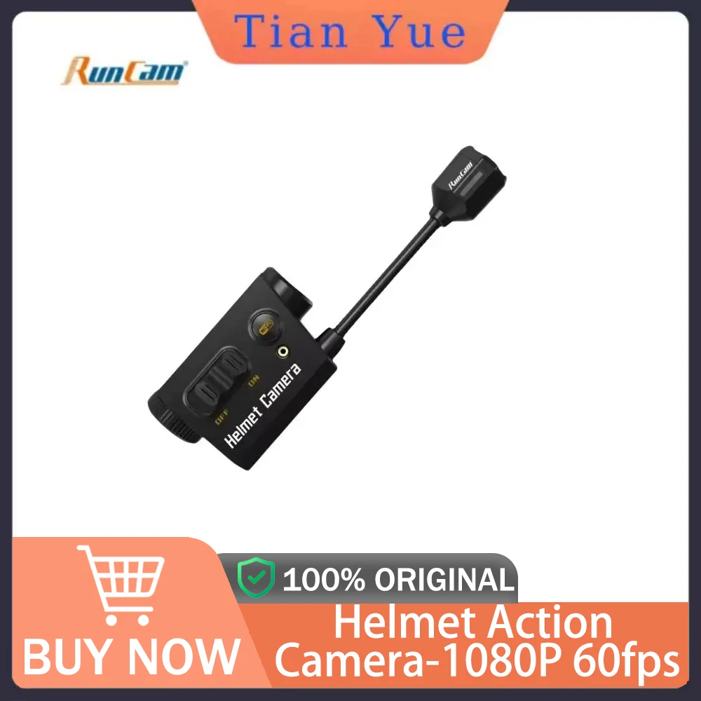 

RunCam Helmet Action Camera - 1080P 60fps for Airsoft/Military, WiFi, Long Battery Life with Face Mask Mount