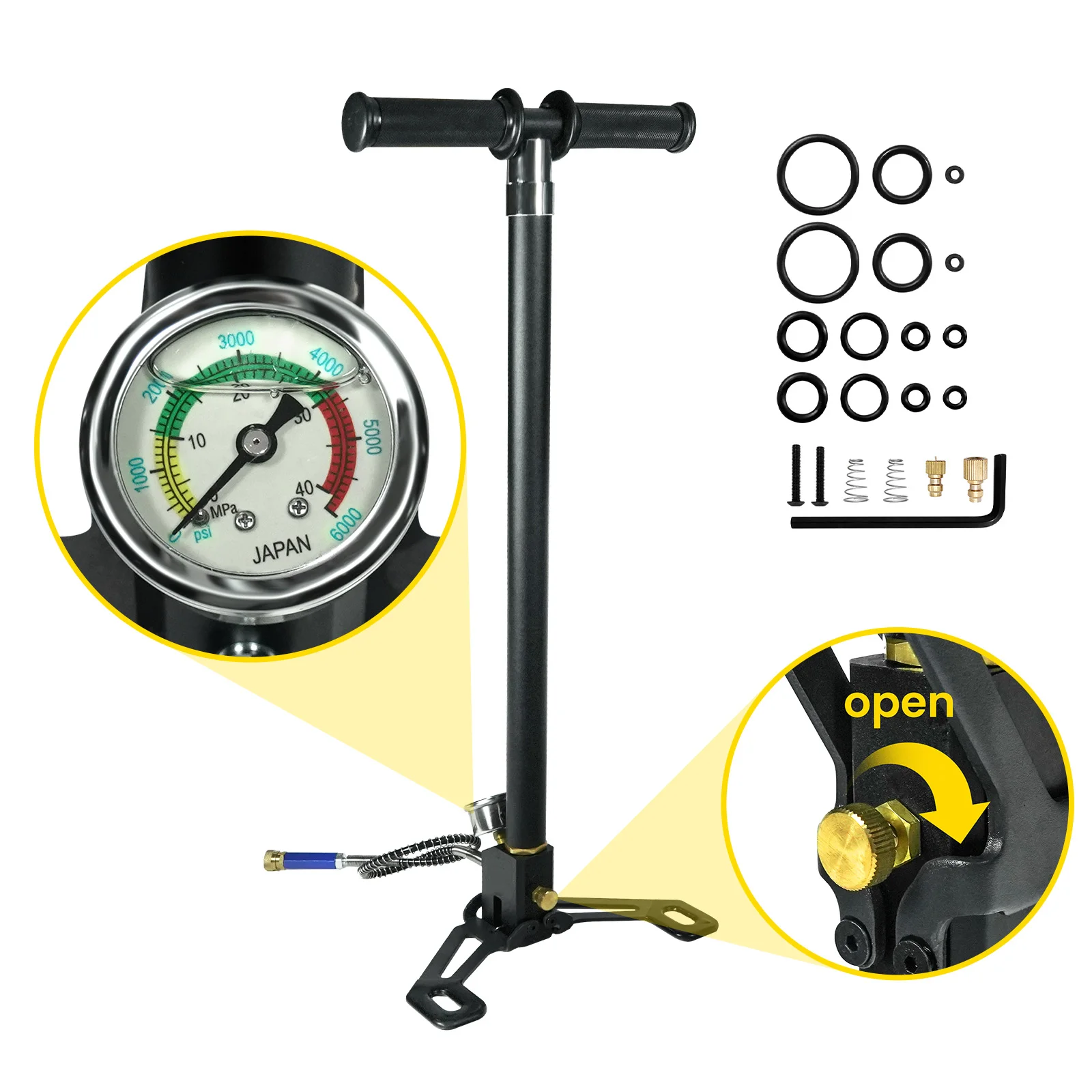 tuxing-4500psi-pompa-pcp-ad-alta-pressione-a-4-stadi-pompa-ad-aria-manuale-da-300-bar-per-serbatoio-hpa-ricarica-aria-per-bicicletta-per-auto-da-caccia