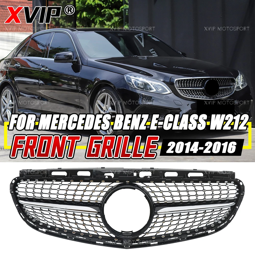 

XVIP Chrome Black Diamonds Style Front Bumper Grille For Mercedes Benz E-Class W212/S212 2014-2016 E200 E250 E300 E350 E400 E500